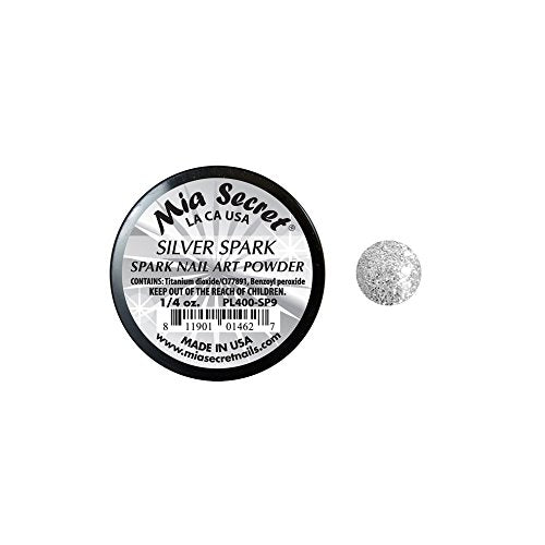 Mia Secret Professional Spark Collection Acrylic Powder 1/4 oz (Pick Your Color) (Silver Spark)