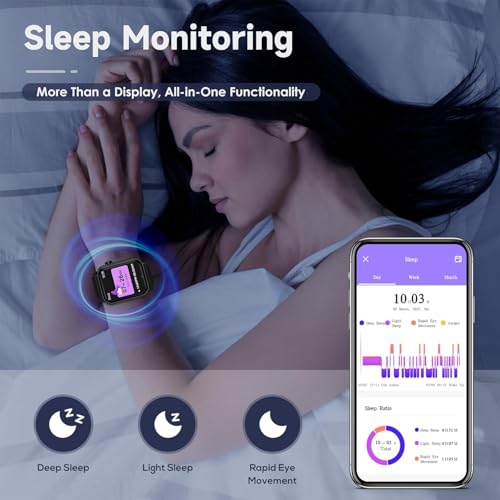 TRAUSI Smart Watch, 120 Sports Modes Smartwatch, IP67 Waterproof, Sleep Monitor, Bluetooth Call Watch for Android/iPhone