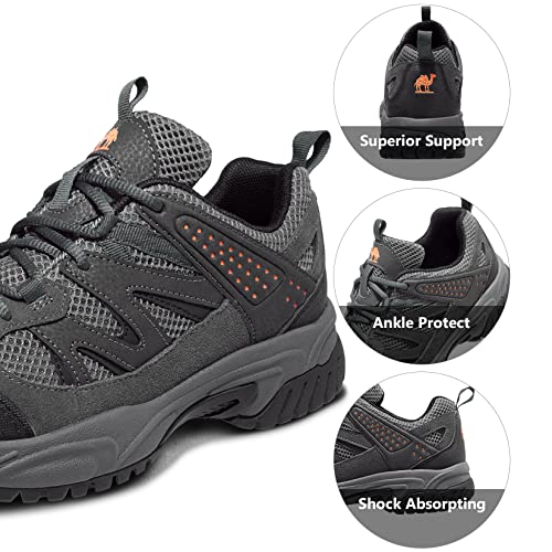CAMELSPORTS Hiking Shoes Men Lightweight Non-Slip Breathable Sneakers Low Top Walking Shoes for Outdoor Trailing Trekking ...