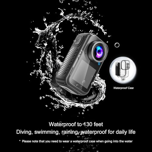 NUISK Mini Action Camera 4K | 128G Thumb Sports Camera with EIS Stabilization, Wearable POV Chest Camera, Waterproof for R...