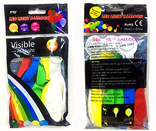 20 LED Light Up Balloons, 12 inch Neon Balloons Mixed Colors Flashing Lasts 24 Hours Glow in the dark for Birthday Glow Pa...