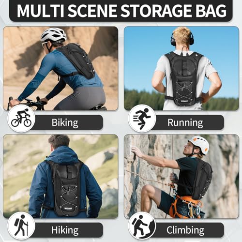 WELIDAY Hydration Backpack with Leak Proof Water Bladder, Lightweight Hydro Water Daypack for Rave, Cycling, Running, Hiki...