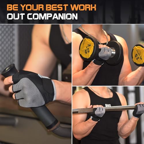 sunnex Workout Gloves for Women - Breathable Weight Lifting Gloves with Non-Slip Silicone Padding, Fingerless Gym Gloves f...