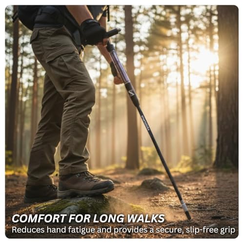 SmartstickX T-Shape Handle for Self Defense Walking Stick – Enhanced Grip, Improved Support for Long Walks, Durable & Comf...