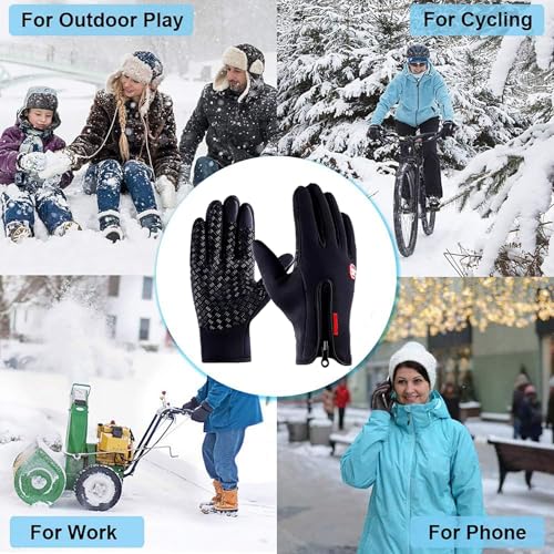 Solana Gear Thermo Gloves, Windproof Cold Weather Motorcycle Riding Bicycle Cycling Hiking Touch Screen Anti-Slip Winter S...