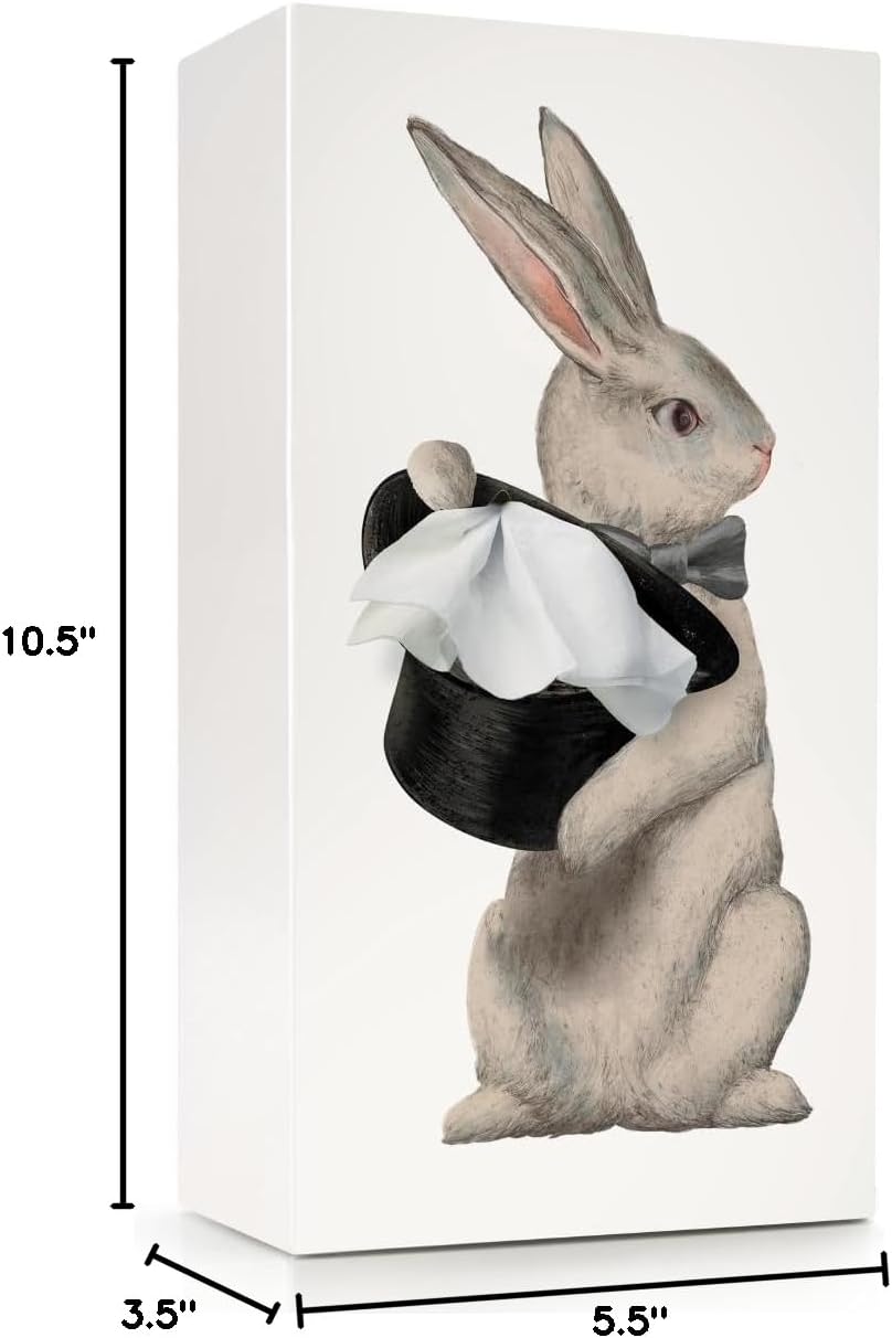 Magic Rabbit Tissue Box - Whimsical Magician Hat Illusion Design from The Creators of Flying SkirtĀ®, Resin Pop Art, Weighted Metal Base, Premium Gifts & Novelty Home Decor by Spextrum