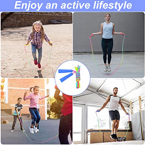 Kids Jump Rope,12 Pack Rainbow Jump Rope Set,7.2 Ft Adjustable Skipping Rope,Durable Jump Ropes with Plastic Handles,Vibra...