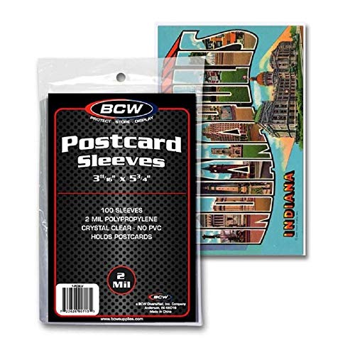 BCW Postcard Sleeves – 3.5x5 Archival Sleeves for Postcard Storage | Clear Polypropylene Post Card Sleeves | Protect Small...