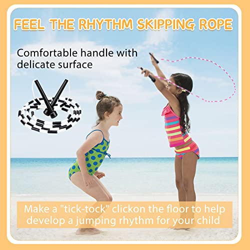 Zubebe Beaded Jump Rope for Kids, 7.9 Feet Adjustable Length, Segmented Double Dutch Jump Rope for Women Men Keeping Fit, ...