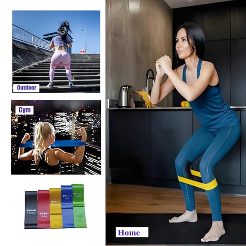 Resistance Bands for Working Out,Resistance Loop Exercise Bands for Physical Therapy, Yoga Starter Set of Stretch Bands fo...