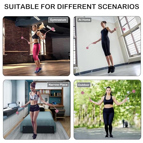 iRboWou Jump Rope Ropeless Skipping Rope for Fitness Training Exercise, Adjustable Weighted Cordless Jump Rope for Men Wom...