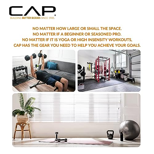 CAP 100 LB Coated Hex Dumbbell Weight Set with Comfort Grip and with Vertical Rack