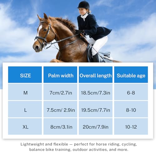 Dr.sendesi Kids Horse Riding Gloves Winter - Warm Fleece Lined Equestrian Gloves for Girls & Boys