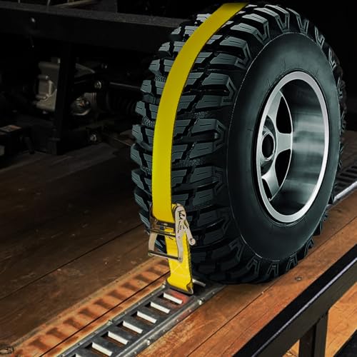 E Track Ratchet Straps 2" x 16'(4 Pack), E Track Straps 4400 lbs Load Straps for Trucks, semi Trailers, Box Truck