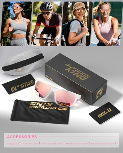OUTDOORKING Sport Polarized Sunglasses For Women, UV400 Protection, Ideal For Cycling, Golf, Hiking, Pickleball, Running