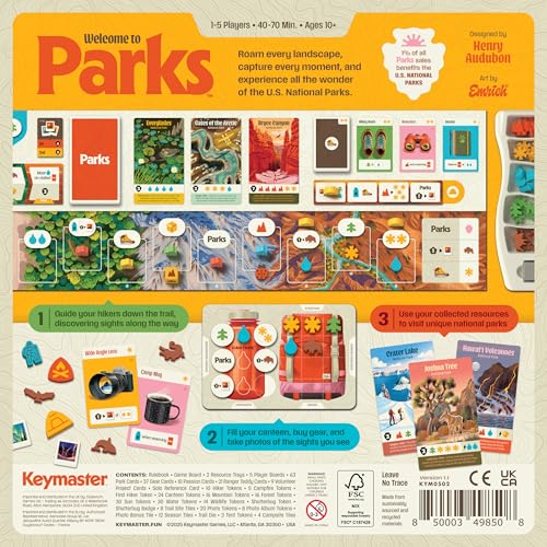 Keymaster Games Parks (2nd Edition) | Base Camp | Beautiful Strategy Game for Families, Adults, Kids or Solo | Explore Nat...