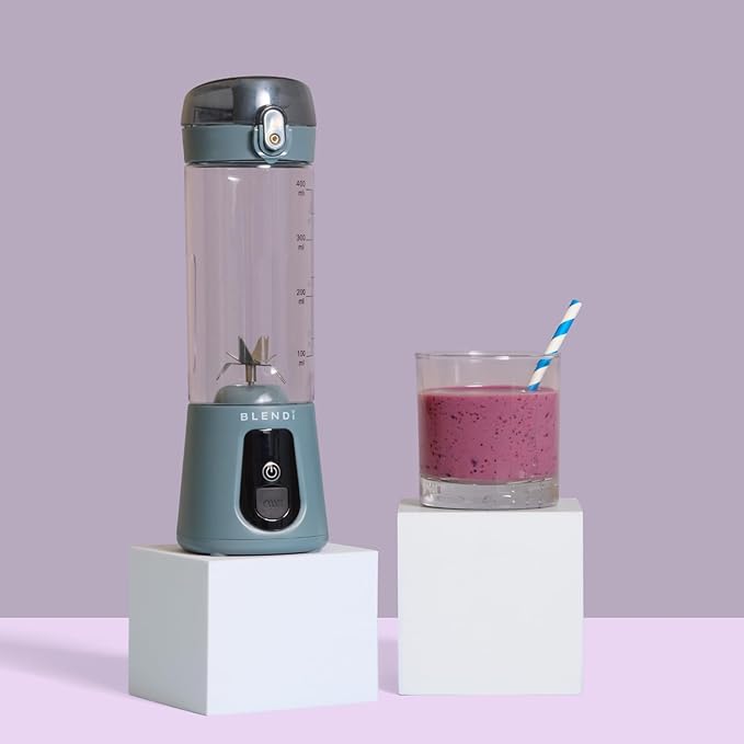 BLENDi Pro+ Portable Blender (New 2025 Model, 17.5oz, Gray) – Upgraded Ice Crushing 120W Motor, USB-C Rechargeable, Cordless Personal Blender for Smoothies & Shakes – BPA-Free,Travel-Friendly