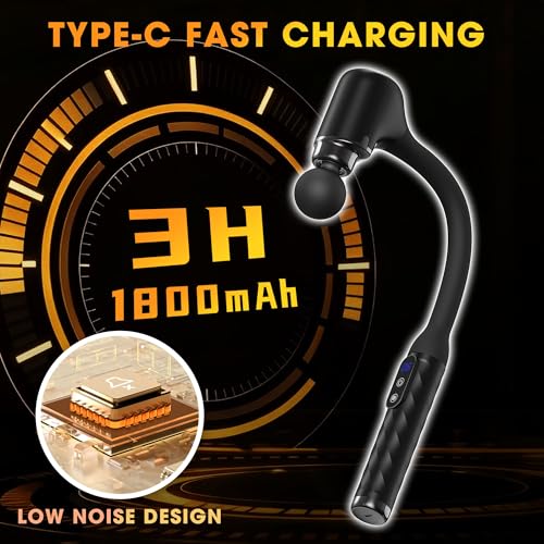 APXPF Massage Gun with Upgraded Extension Handle, Back Massager for Pain Relief, Massage Gun Deep Tissue with 4 Massage He...