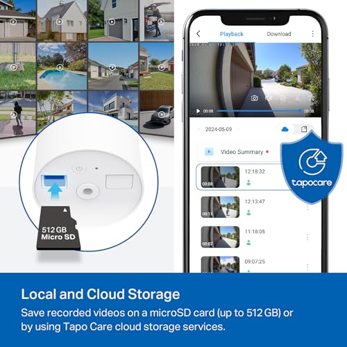 TP-Link 𝗧𝗮𝗽𝗼 Wireless Outdoor Security Camera, 1080P, Up to 180 Days of Battery Life, Free Person Detection, SD/Cloud ...
