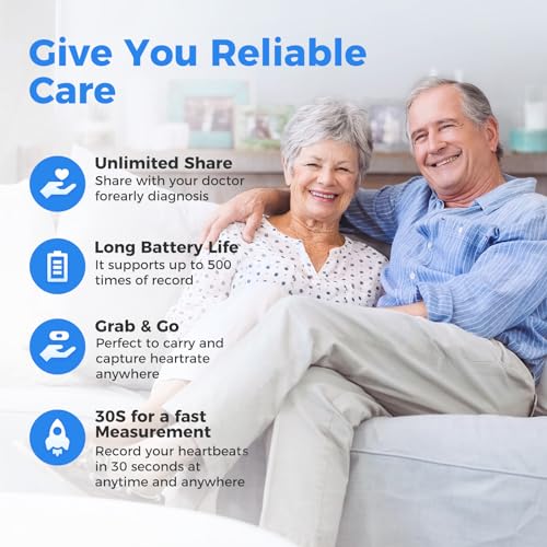 OVIIN Portable Heart Rate Monitor, Wireless Home Use Heart Rhythm Tracker, Heart Monitoring Devices,Smartphone App Compati...