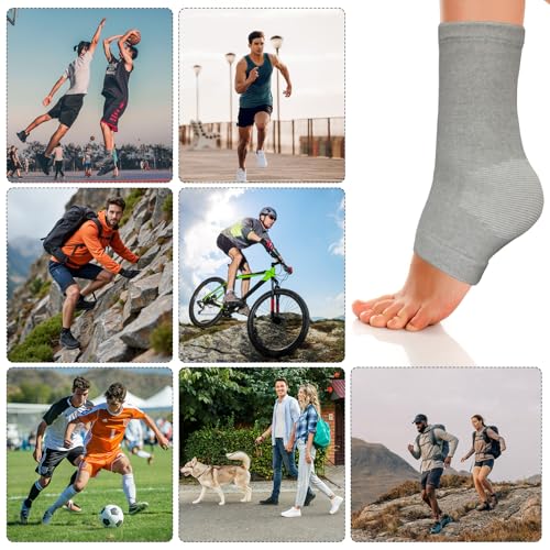 Xorim Ankle Compression Sleeve, Foot Compression Sleeve, Soft and Breathable Bamboo Foot Sleeves, Foot Pain Relief Socks f...