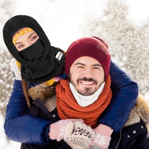 XFUEL Balaclava Ski Mask for Women Men, Winter Thermal Hood Neck Warmer, Plush Lined, Windproof