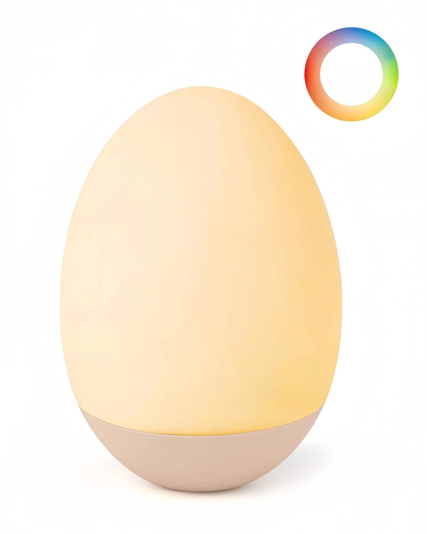 NAWIQI Egg Baby Night Light for Nursery & Breastfeeding - Portable Touch Light with 7 RGB Colors, Stepless Dimming, Rechargeable