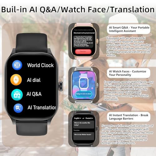 Smart Watch for Women Men with Text and Call, 2025 New AI Smartwatches with Heart Rate/SpO2/Sleep/Stress Monitor, 100+ Spo...