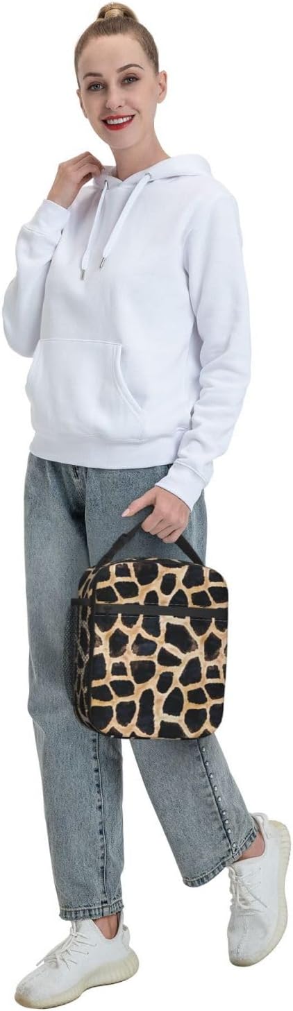 Giraffe Lunch Box Insulated Lunch Bag for kids Girls Boys,Reusable Lunch Box Containers for Women Men,Durable Cooler Tote Bag Lunchbox for Office/School/Picnic