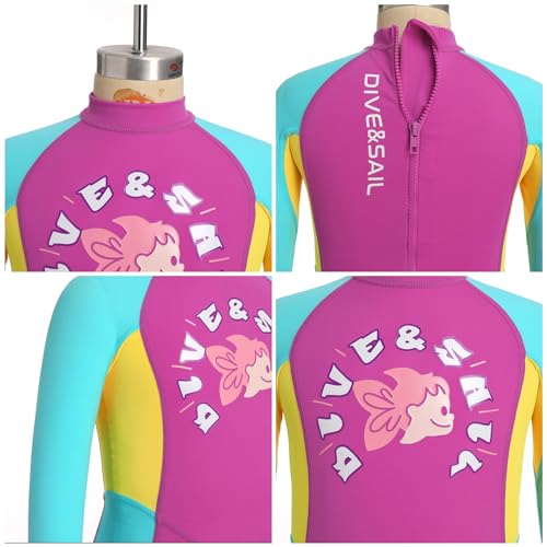 IBTOM CASTLE Kids Wetsuit for Boys Girls Toddler One Piece Rash Guard Full Body Swimsuit Long Sleeve Swimwear Diving