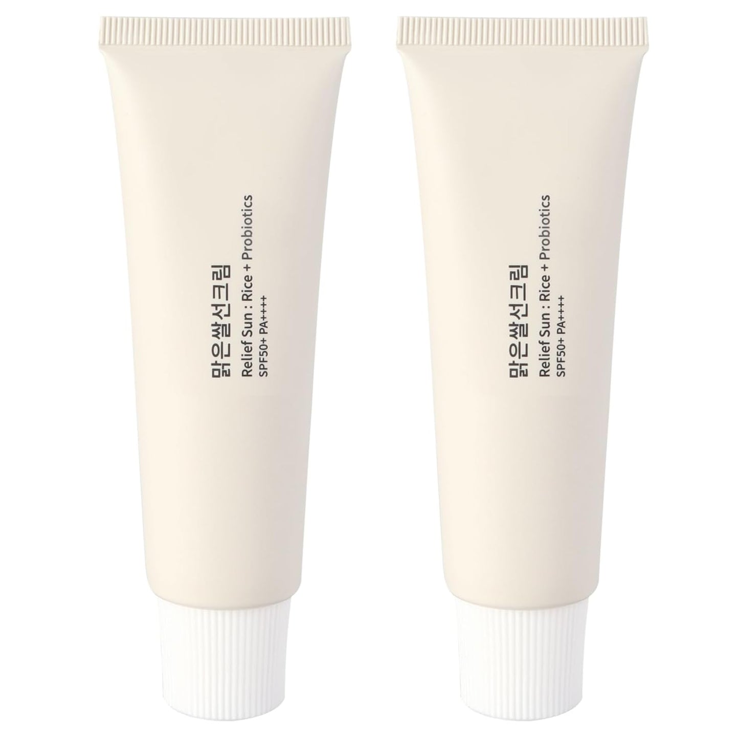 2PCS Relief Sun Organic Sunscreen SPF50+,PA++++ Rice and Probiotics,Nourishing Skin Protection,Korean Skin Care Solution for All