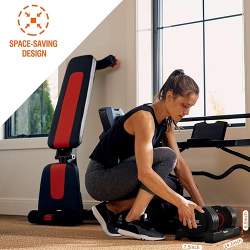 SKOK 25lbs Pair Adjustable Dumbbells Set, Adjustable Weights Dumbbells Set for Men and Women with Anti-Slip Fast Adjust We...