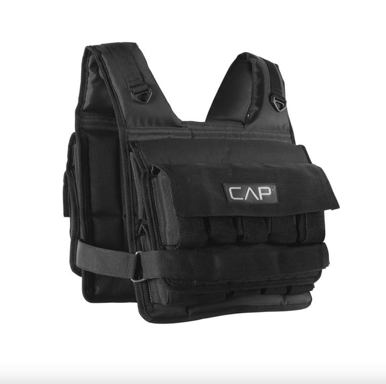 CAP Barbell Adjustable Weighted Vest | 20-150 lbs | Heavy-Duty Workout Vest with Removable Iron Weights for Strength Train...