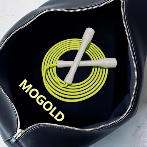 MOGOLD Workout Jump Rope,5mm PVC Jump Rope,Adjustable Length with Shatterproof Handles, Ideal for Beginners & Advanced Ath...
