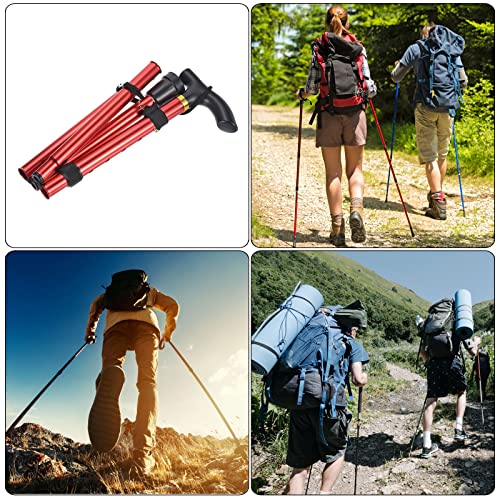 PATIKIL Trekking Poles, Collapsible Hiking Pole Telescopic Folding Cane Quick Lock Aluminum Alloy for Outdoor Hiking Walki...