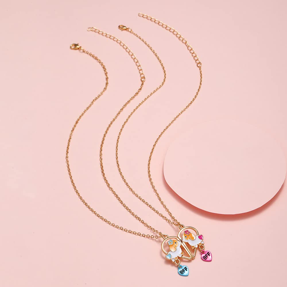 DOYYCA Best Friend Necklace Gifts Magnetic Matching Friendship Necklace for 2 Girls BFF Sister (Corgi)