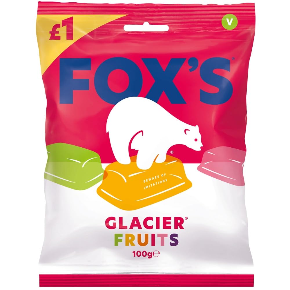 Foxs Glacier Fruits Bag, 3.52oz (100g) Pack of 3