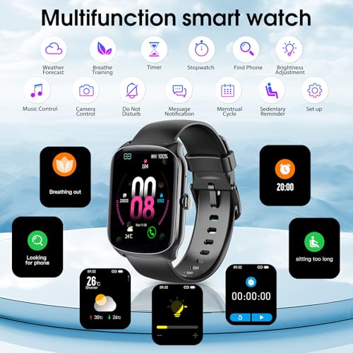 Smart Watch for Men Women, 1.95"HD Smartwatch (Dial/Answer Calls), Heart Rate/Sleep Monitor Fitness Smartwatch, Curved Scr...