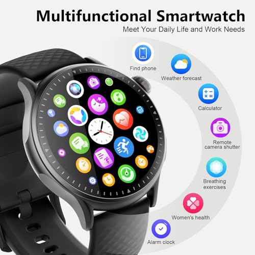 Smart Watch for Men Women, 1.46'' AMOLED Ultra-HD Screen Fitness Tracker with Heart Rate/Sleep/SpO2 Monitor, Answer/Make C...