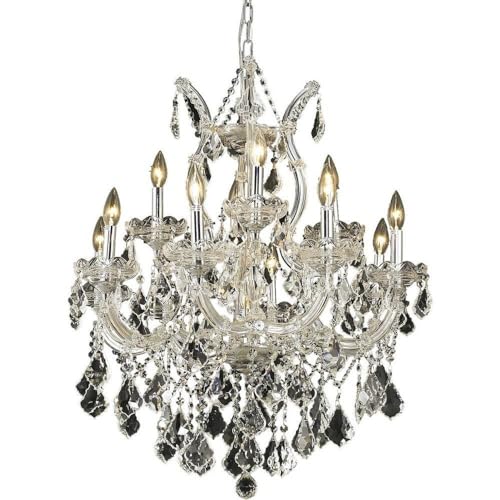 Elegant Lighting 2800D27C/RC Chandelier 13-Light 27in Chrome Clear Crystal