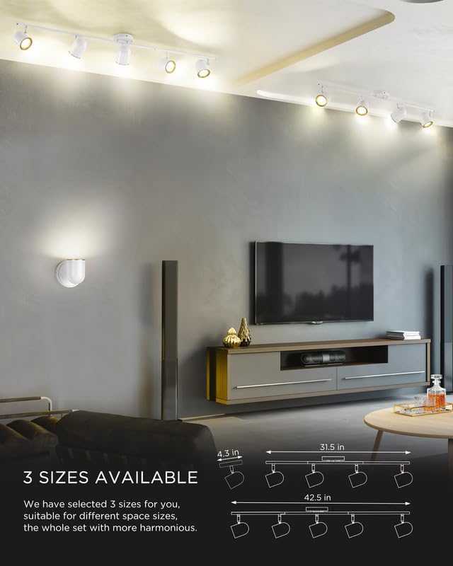 Femila Track Lighting Led Track Light Gu10 Bulbs Included 44 Flush Mount Ceiling Spot Lights For Living Room Gallery Bedroom Hallway 4Fs78Tl-5 Wh