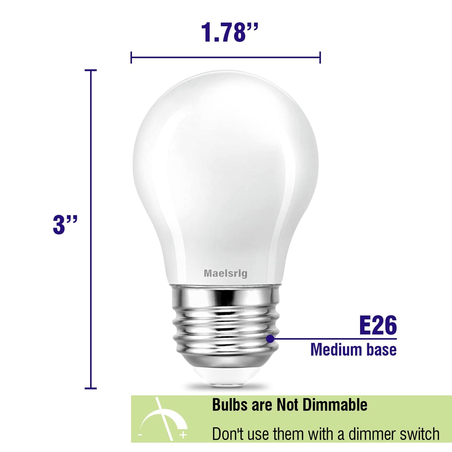 LED Appliance Bulb, 40W Equivalent, Range Hood Light Bulbs, Soft White 2700K, 5W 500 Lumens, Non-Dimmable, E26 Base, Refrigerator Light Bulb, A15 Frosted, Pack of 2, Freezer Fridge Light Bulb