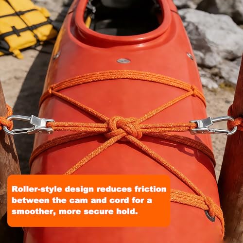 Rope Tightening Tool & Tensioner 6-Pack with Smooth Roller Design Heavy Duty Adjuster for Camping, Tarps, Tents, Awnings &...