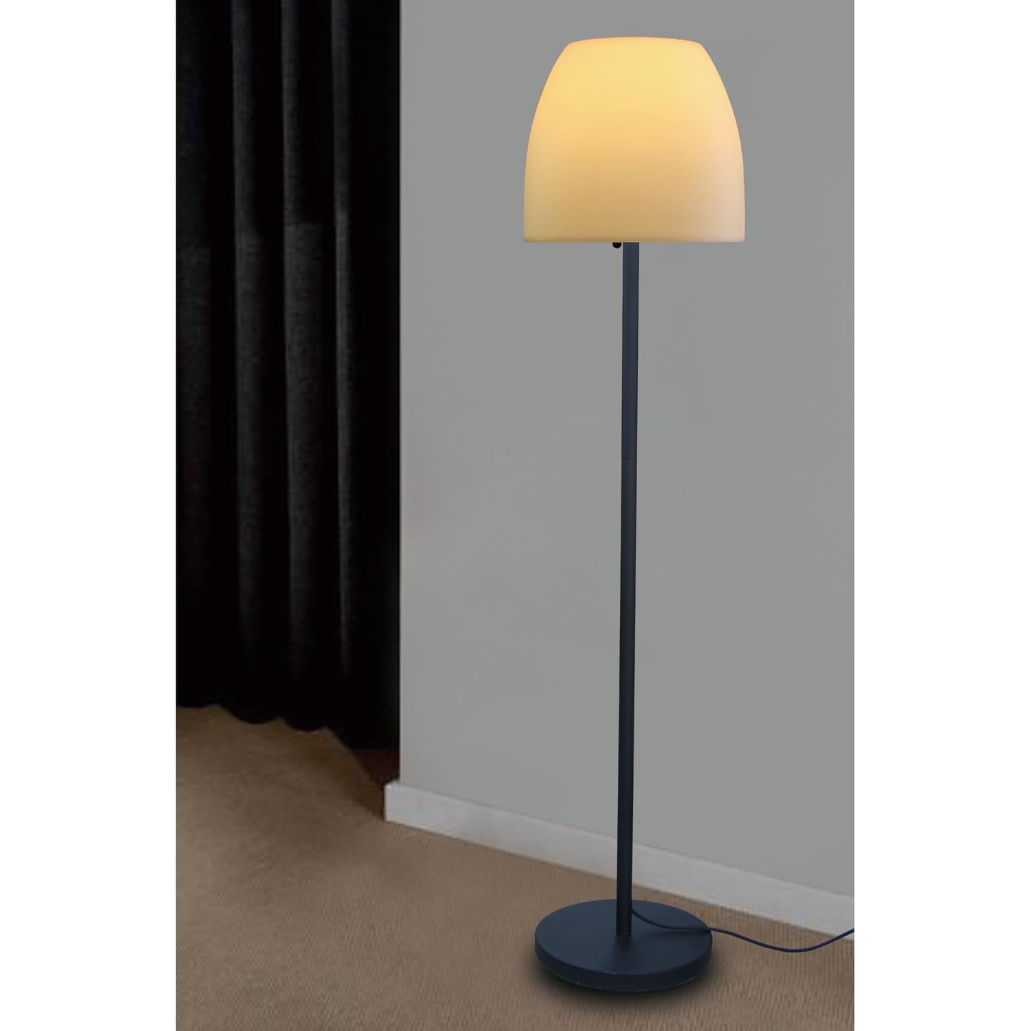 Whiteline Modern Lighting Dale Floor Lamp, 60 Black Plastic Design, Model Fl1530-Rou, 12W X 13D, Stylish Home Lighting