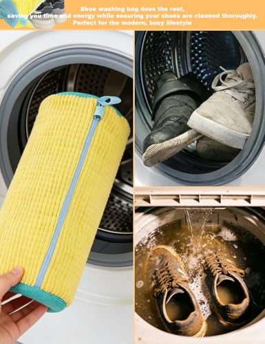 4Pcs Reusable Shoe Washing Machine Bag Set (Cleaning, Drying and Storage) - 360° Deep Cleaning - Large Laundry Shoe Cover ...