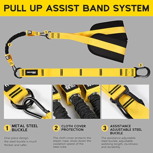 HOXWC Pull Up Assistance Bands, Adjustable Heavy Duty Resistance Band for Pull Up, 3 Pull Up Bands, Comfortable Fabric Fee...