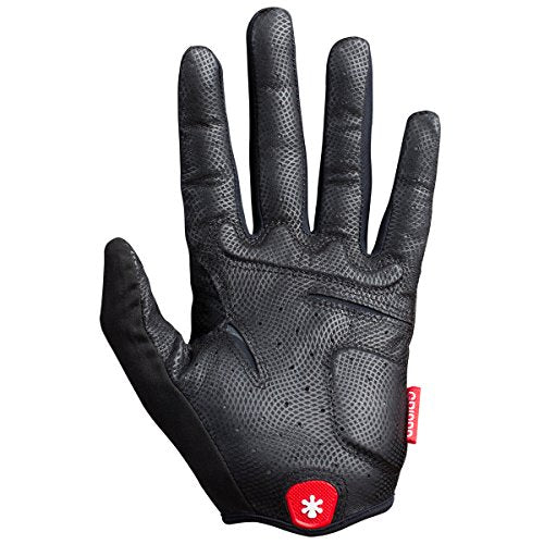 HIRZL Grippp Tour FF 2.0 Leather Bike Gloves, Black, Full Finger, Breathable, Foam Padded, Anti-Slip, Sweat and Water Resi...