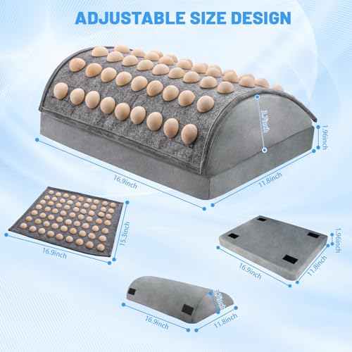 Foot Rest Under Desk at Work, Office Foot Tool Desk Accessories with Washable Cover, Home Spa Massage Wood Foot Acupressur...