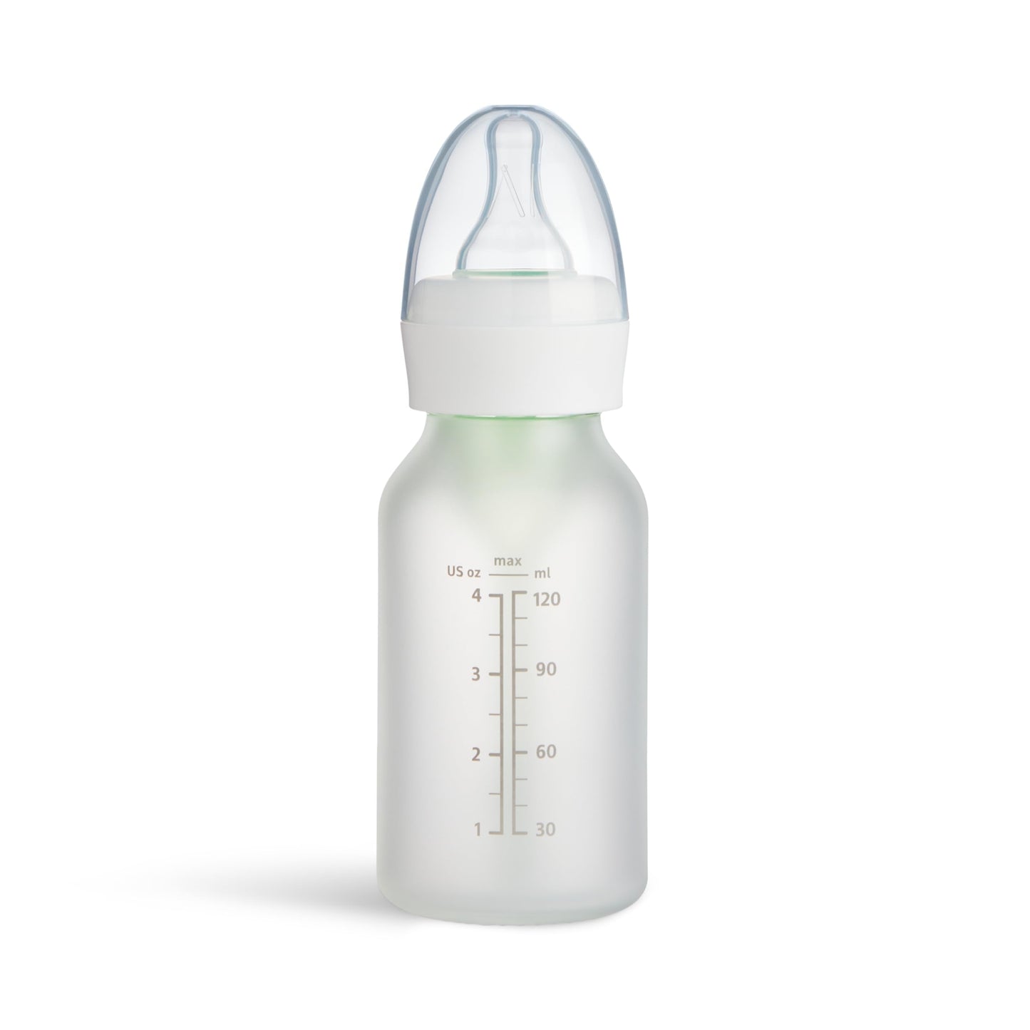 Munchkin Bond Silicone Coated Glass Baby Bottles - Anti-Colic Feeding System with Natural Feel Nipples, 4 Ounce, 2 Pack, White