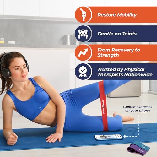 PhysioSpace Resistance Bands Loop Set – 6 Mini Loop Bands for Glutes, Legs & Core Workouts. PT-Inspired for Physical Thera...